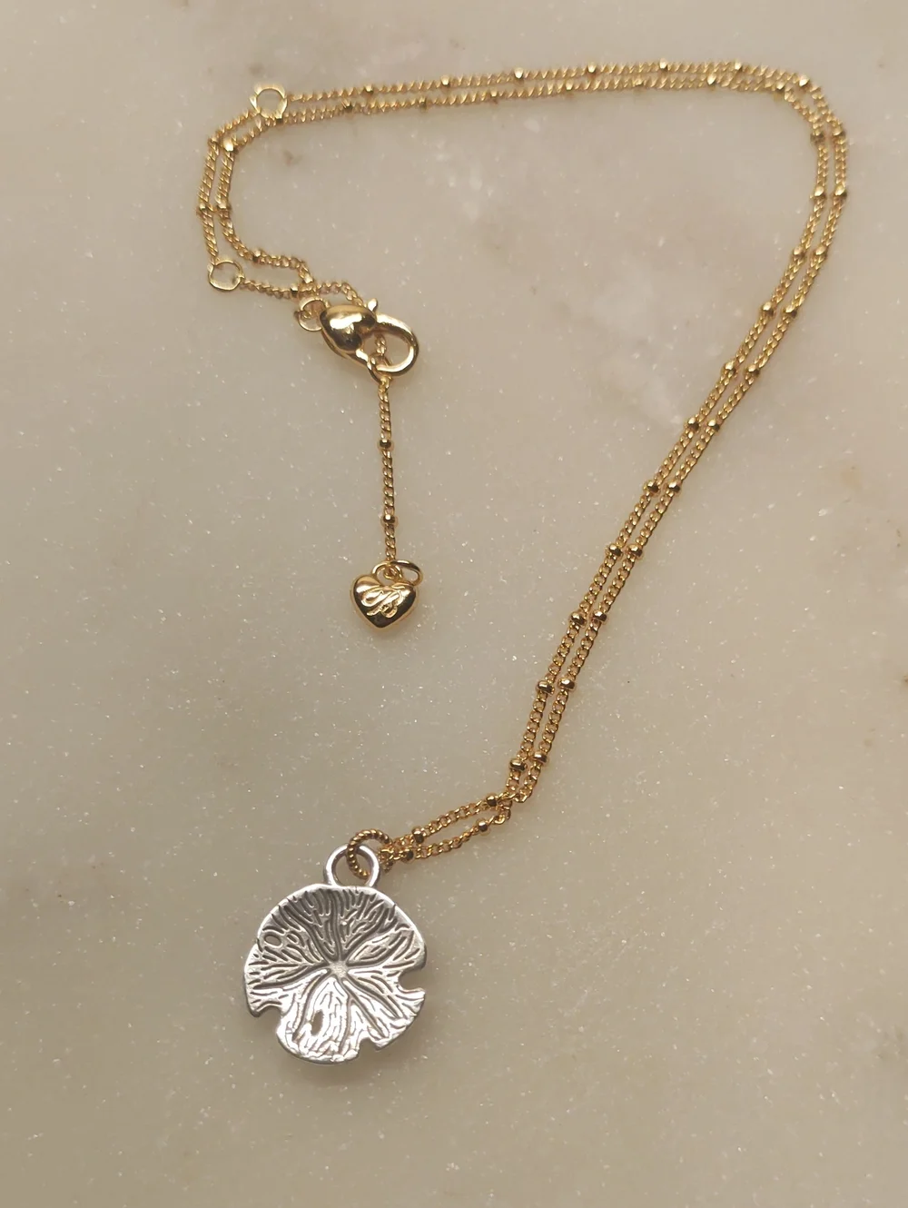 NEW! Brighton Sunset Cove Sand Dollar Pendant Necklace Two Tone Silver And Gold
